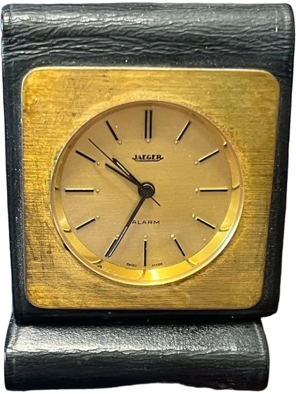 Jaeger Travel Alarm Clock - Gold Mechanical Swiss Made